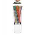 Straw Dispenser with Stainless Steel Lid Drinking Straw Holder for