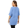 thumbnail image 2 of Woman Within Plus Size Perfect Roll-Tab-Sleeve Notch-Neck Tunic, 2 of 3