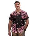 thumbnail image 3 of Uorisanigo Cherry Blossom Couple Matching Outfit Men's Short Sleeve Shirt Soft Summer Hawaiian Shirts Tops and Womens V-neck Dress Beach Dresses Size M with Pocket, 3 of 7