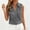 Gray, variant on CYMMPU Plus Size Women's Henley Neck Tank Top, Round Neck Sleeveless Shirt with Button Placket & Side Drawstring, Casual Everyday Wear Purple XXL