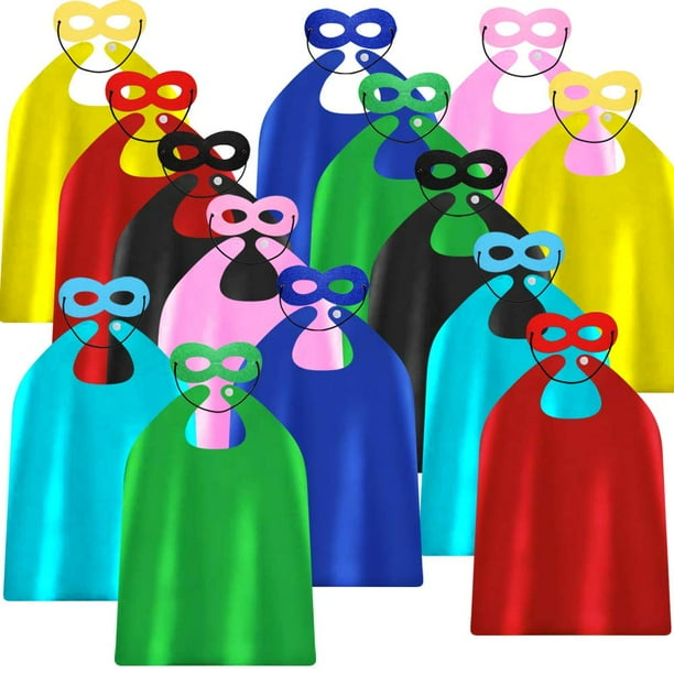 Capas y máscaras de superhéroes para fiestas de cumpleaños infantiles, 28 unidades