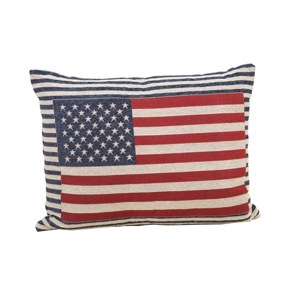 Yardvibe 4th of July Vintage American Flag Pillow, 9" x 15" USA Star Striped Flag Throw Pillow for Independence Day, Patriotic Memorial Day Cushion Decorations for Sofa Couch