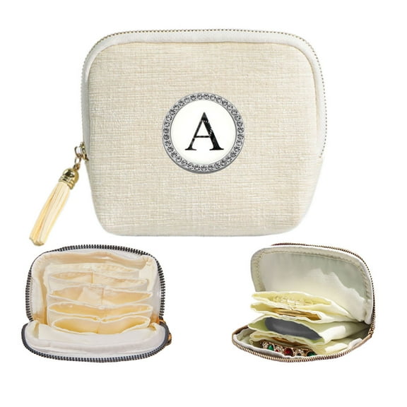 Mini Travel Jewelry Case,Gifts for Women,Soft Travel Jewelry Organizer Pouch Wallet Bags with Zipper, Bracelet Rings Earring Storage Bag