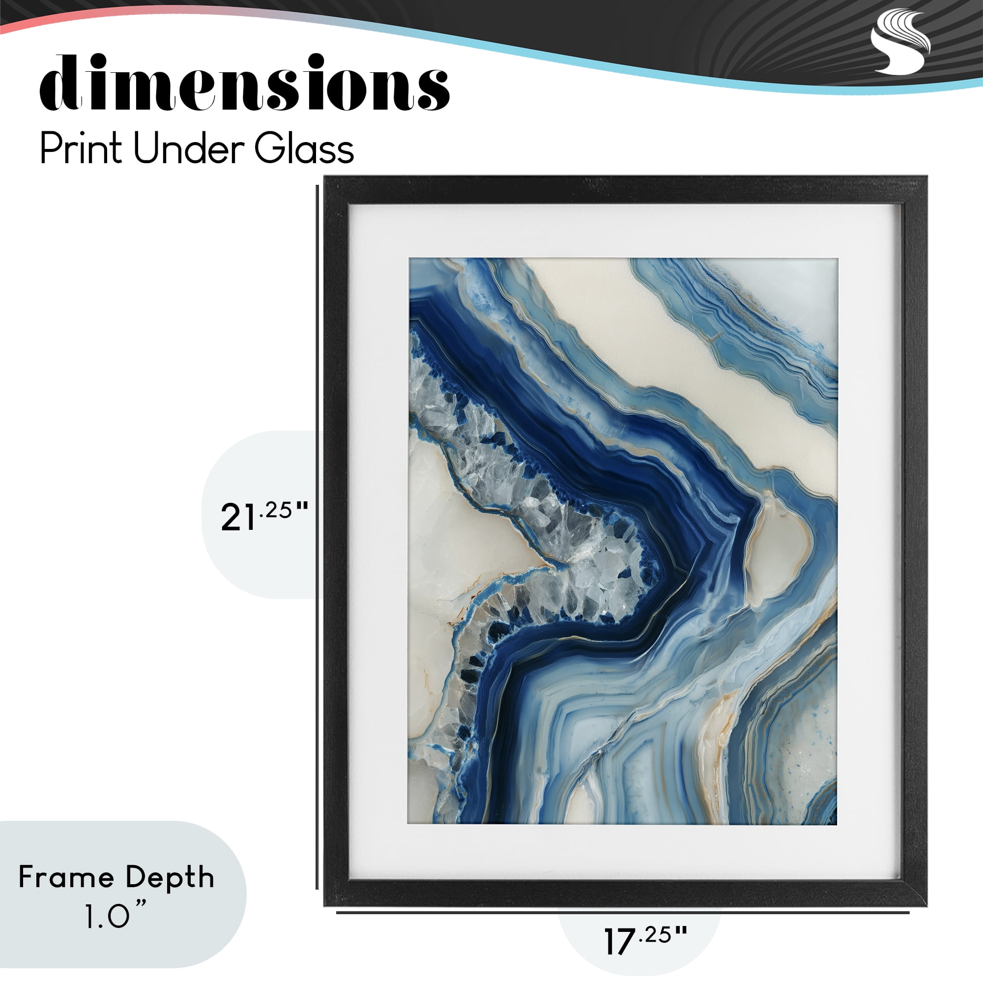 Stupell Industries Sea Colored Stones Geode Black Framed Print Under Glass, design by Svetlana Aleynikova