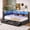 Gray, variant on Twin Corner Bed Frame with Storage, Velvet Daybed with 4 Drawers, 9 Bookcases, Charging Station & LED Lights, Upholstered Twin Bed, Space Saving, No Box Spring Needed Grey