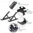thumbnail image 4 of Laptop Stand,Portable Computer Stand with 6 Levels Adjustment Aluminum Laptop Riser Foldable and Non-Slip Compatible with MacBook,iPad, HP, Dell, More 10-15.6 Laptops Black, 4 of 8