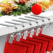 Minetom Christmas Stocking Holders for Mantle Set of 6, Non-Slip Adjustable Mantle Stocking Holders, Mantle Fireplace Stocking Hooks, Fireplace Stocking Hangers Set for Party Christmas Decorations