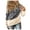 Khaki, variant on Women's Hoodies Sweatshirts Sleek Contrast Sleeve Hoodie for Casual Leopard Print Top with Long Splice and Strap Detail Blue L