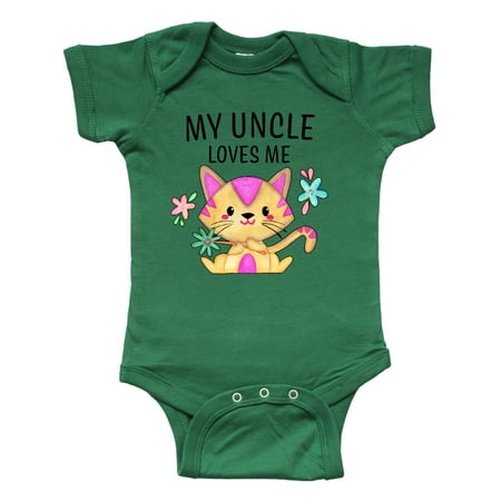 

Inktastic My Uncle Loves Me with Cute Kitten and Flowers Gift Baby Boy or Baby Girl Bodysuit