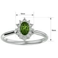 thumbnail image 5 of SuperJeweler 2/3 Carat Oval Shape Peridot and Halo Diamond Ring In Sterling Silver For Women, 5 of 6