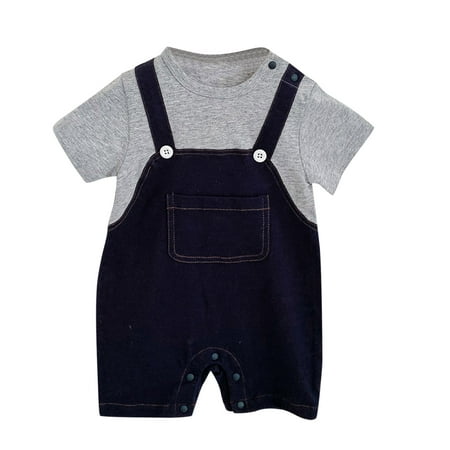 

KI-8jcuD Baby Boy Outfits Baby Boys Girls Short Sleeve Patchwork Romper Bodysuit Outfit Clothes Clothes For Boys Baby Boy Pajamas 12 Month Boy Clothes Summer Baby Boy Neutral Outfit Snap Apparel Bab