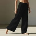 thumbnail image 3 of Aofany Pants for Women Wide Leg Linen Pant Summer Casual Palazzo Flowy Pants with Pocket Loose Lightweight Pants, 3 of 8