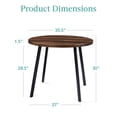 thumbnail image 7 of Best Choice Products 35.5in Mid-Century Modern Round Dining Table w/ Steel Legs, Adjustable Feet - Dark Brown, 7 of 7