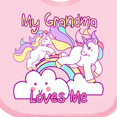 thumbnail image 4 of Inktastic My Grandma Loves Me Unicorn Girls Baby Bib, 4 of 4