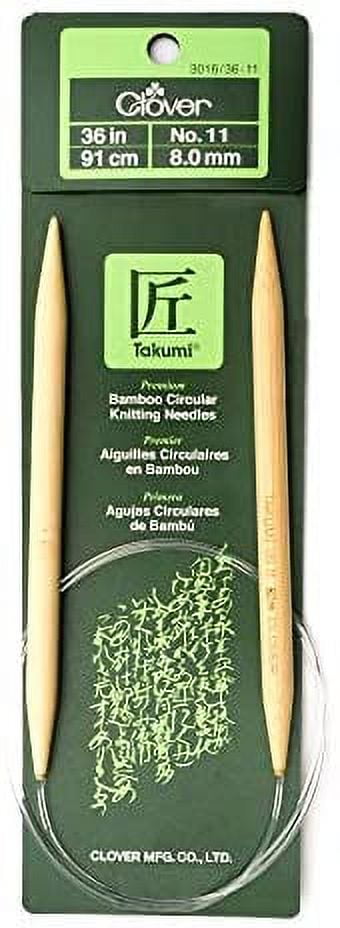 Clover Takumi Bamboo Circular 16-inch Knitting Needles, Size 10