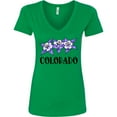 thumbnail image 3 of Inktastic Colorado Columbine Flowers Women's V-Neck T-Shirt, 3 of 5