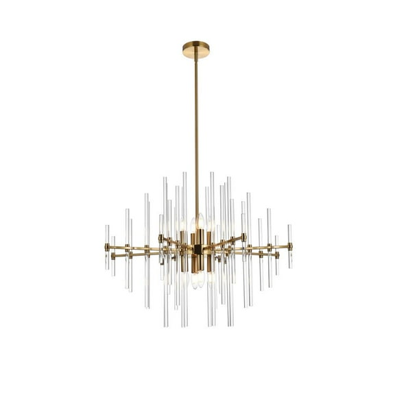Sienna 31 inch crystal rod pendant in gold
