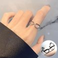 thumbnail image 1 of WREESH Glasses Ring,Cute Glasses Girl Open Ring With Modifiable Tail Ring, 1 of 9