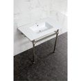 thumbnail image 2 of Kingston Brass KVBH37227BN Templeton 37" Ceramic Console Sink with Brass Legs (1-Hole), White/Brushed Nickel, 2 of 6