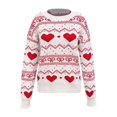 thumbnail image 4 of VISALY Love Heart Sweater Heart Sweater with Bow Patterned Sweater Pullover Sweaters Business Casual Sweaters Business Casual Sweater Fitted Sweaters Light Weight Sweater White Xl, 4 of 5