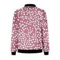 thumbnail image 3 of qucoqpe Sweatshirt Coats for Women 2025 Winter Fashion Casual Printed Round Neck Long Sleeve Full Zip Up Hoodies Tops with Pockets, 3 of 5