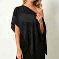 thumbnail image 2 of AWZXDE Lightweight Chiffon Summer Beach Wrap Soft Flowy Shawl Breathable Sun Scarf Versatile Evening Stole Dressy Cover Up Shawl for Women Black,S, 2 of 5