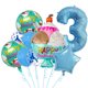 thumbnail image 1 of Juego de globos para helados de cumpleaños, 9 unidades, con bola de aluminio número 3, 1 of 1