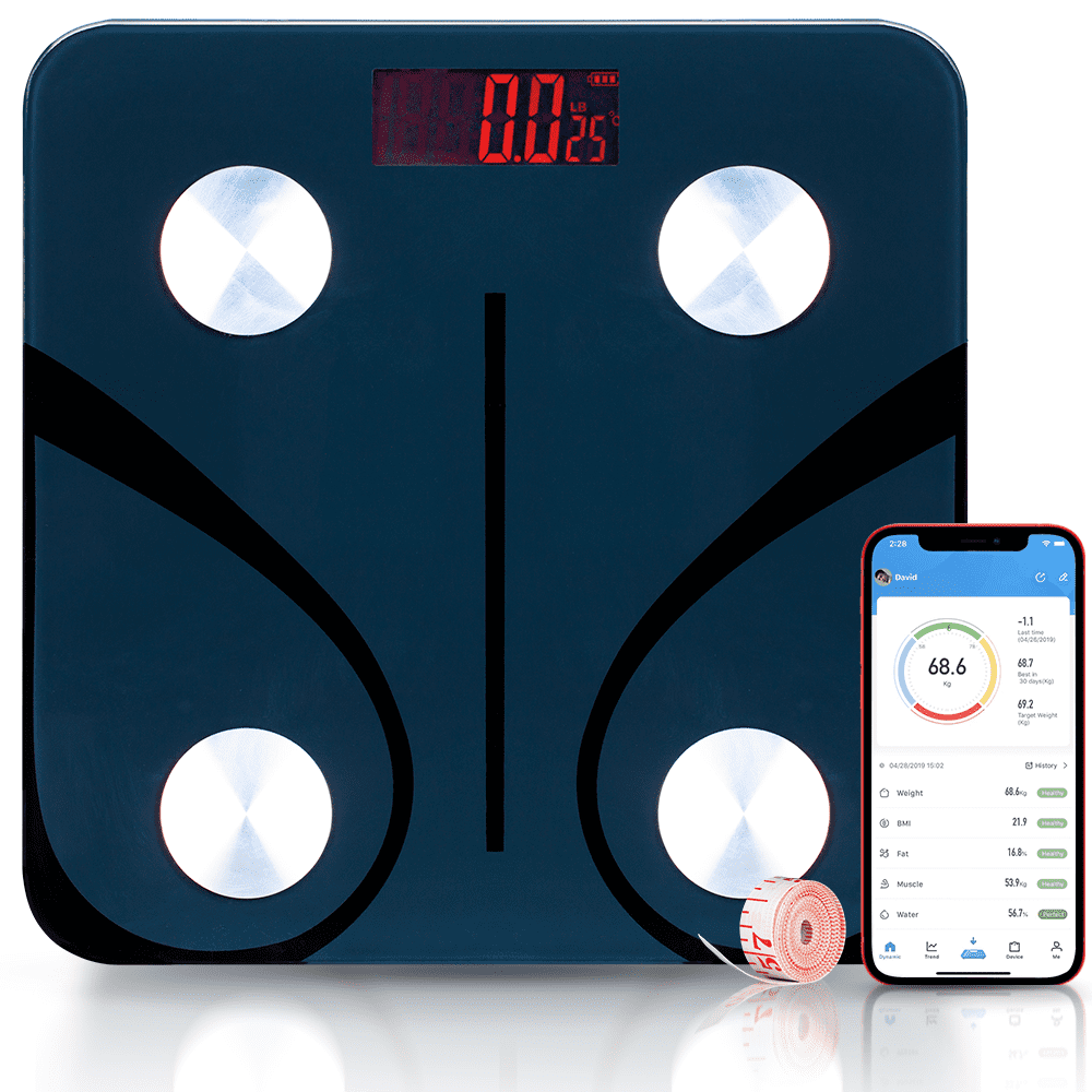 ARCTICSCORPION Black Smart Scale Body Weight/Fat, Wireless Digital Body