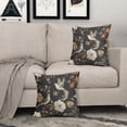 thumbnail image 3 of Vintage Floral Pillow Covers 18x18 Inch Set of 2 Retro Style Black Flower and Bird Decorative Throw Pillows Chinoiserie Pillowcases Rustic Farmhouse Cotton Linen Cushion Covers for Couch Home Decor, 3 of 6