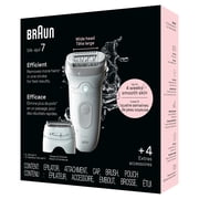 Braun Silk-epil 7 Epilator, Wide Head, Wet & Dry, Includes Shaver Head, SE7-041, Silver