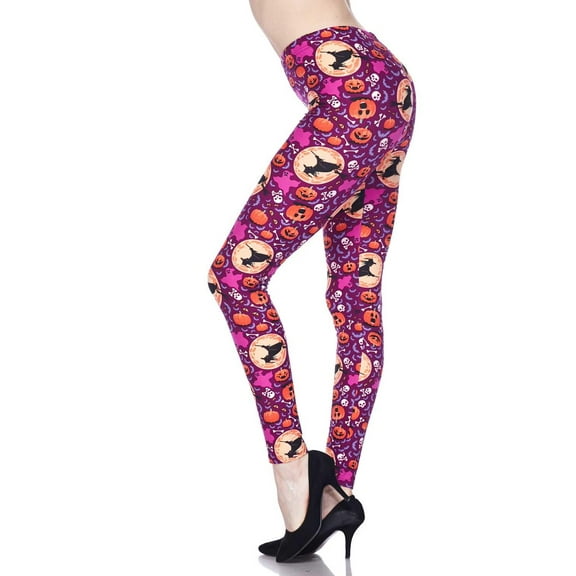Buttery Soft Wicked Witches Plus Size Leggings (One Size Plus,Magenta)
