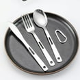 thumbnail image 4 of 1 Set of Stainless Steel Fork Cutter Spoon Steak Tableware Portable Camping Flatware, 4 of 9