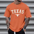 thumbnail image 2 of Tshirts Men Male Fashion Spring Summer Short Sleeved Round Neck Solid Color Mens Shirts Orange XXXL, 2 of 4