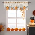 thumbnail image 6 of Fall Pumpkin Valances for Windows, 54 x 18in, Thanksgiving Plant Leaf Farmhouse Linen Rod Pocket Kitchen Valance Curtain Light Filtering Window Treatments for Living Room Bedroom, 1 Panel, 6 of 7