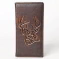 thumbnail image 2 of AMERICAN TANNER Genuine Leather Hand Burnished Long Bifold Wallet For Men Women H7 X W3.5 X D0.5, 2 of 5