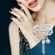 thumbnail image 1 of Anillos para mujer, regalos para mujer, anillos abiertos de circonita para mujer, color dorado, acero inoxidable, anillo de compromiso femenino, joyería de boda, regalo de cumpleaños, una botella, 1 of 5