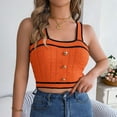 thumbnail image 3 of Mittory Summer Button Front Sweater Vest for Women Square Neck Sleeveless Strap Casual Loose Fit Rib Knit Cropped Tank Tops, 3 of 8
