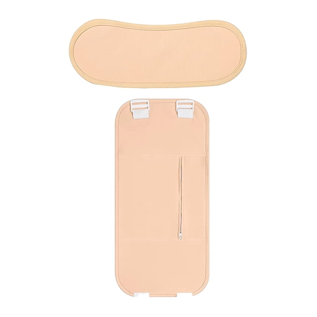 Vogacara Aid To Castor Oil Paquete de aceite de ricino reutilizable duradero Kit de envoltura de aceite de ricino orgánico reutilizable Ayudas para vestirse con gancho de botón rosa Riñonera+riñonera