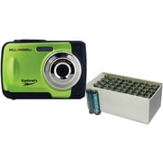 Angle View: Bell + Howell WP10 Splash Waterproof Digital Camera with 12 Megapixels, Green, Value Box of 50 AAA Batteries Included, As Seen on TV