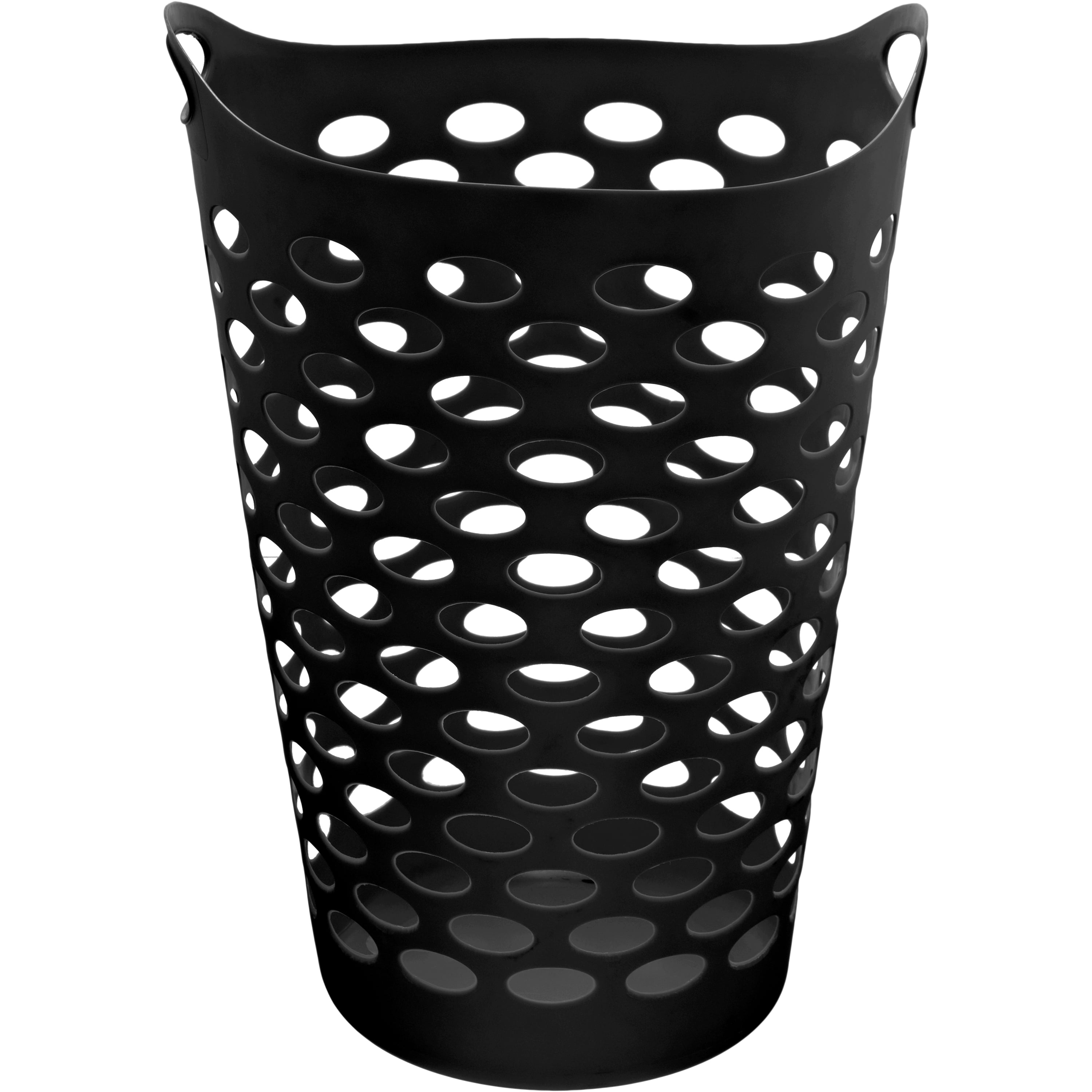 Black 2 Bushel Laundry Hamper Durable Flexible Clothes Plastic Storage Basket 