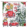 thumbnail image 1 of Christmas Red Truck Shower Curtain Christmas Tree Shower Curtain Winter Holiday Shower Curtains for Bathroom Polyester Fabric, 1 of 1
