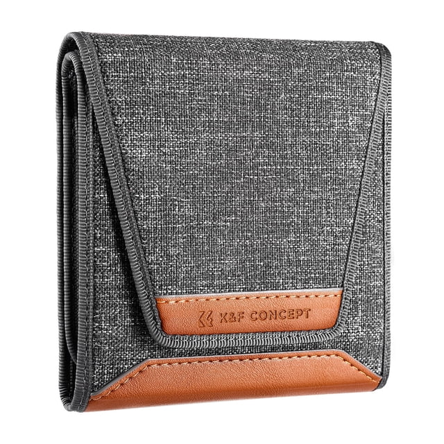 K&F Concept Lens Filter Pouch, Lens Filter Case 3 Pocket Professional Photography Filter Holder Belt Bag Pouch, Water-Resistant and Dustproof for Filter Up to 82mm