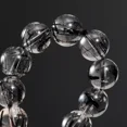 thumbnail image 4 of Flyshop Jewelry Natural Black Rutilated Quartz Crystal Bracelet, Coarse Hair (Bead Dia. 13mm), 4 of 7
