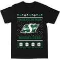 thumbnail image 1 of CFL Saskatchewan Roughriders Laid Noël Noir Moyen T-Shirt, 1 of 4