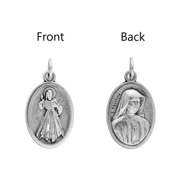 Saints Medals in oxidized silver made in Italy 1.0" x 0.7"