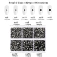 thumbnail image 4 of Beadsland 4300pcs Flatback Rhinestones kit for Crafts mixed 6 Sizes，SS6-SS20, blackdiamond, 4 of 5