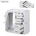 thumbnail image 6 of Hypeshops 30-Inch Bathroom Vanity with Resin Sink Combo, Solid Wood Frame, 3 Drawers, Soft Closing Doors, 6 of 7