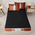 thumbnail image 4 of Homewish Football Brown Ice Cream Drip Zipper Full Size Comforter Sets with Fitted Sheet and 2 Pillowcases,Ball Gamer Zipper Bedding Set for Boys,4pcs,Black Reversible, 4 of 6