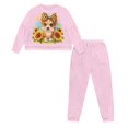 thumbnail image 6 of FOR U DESIGNS Sunflower Corgi Women's Long Sleeve Drawstring Pajamas Set 2 Piece Size S Sleepwear Crew Neck and Pants Pjs Lightweight Lounge Set with Pockets, 6 of 6