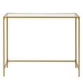 thumbnail image 6 of IVV 39.4 Inches Console Table, Tempered Glass Sofa Table with Metal Frame, Modern Entryway Table for Living Room, Hallway, Easy to Assemble, Gold, 6 of 7